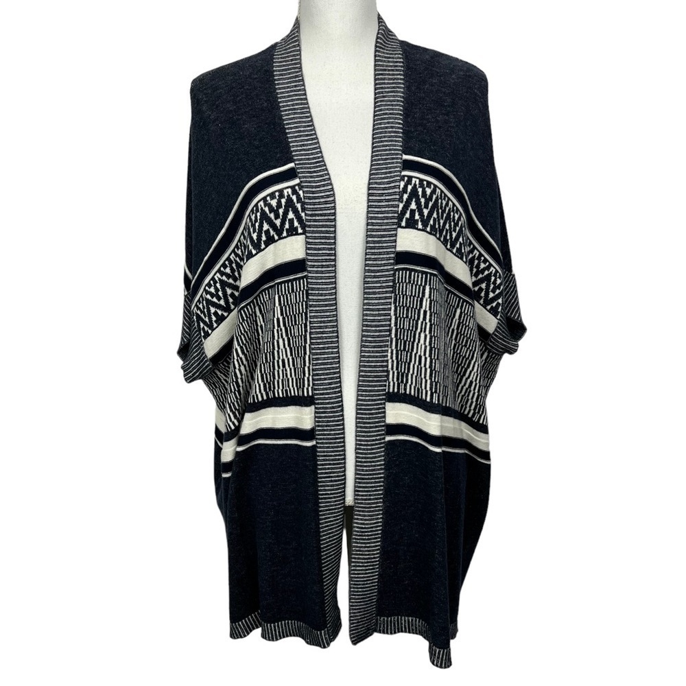 Eddie Bauer Women’s Cape Sweater Sz L/XL Multi Colors Stretch Geometric